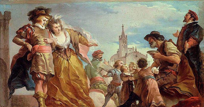 Giuseppe Cades The Meeting of Gautier, Count of Antwerp, and his Daughter, Violante Germany oil painting art